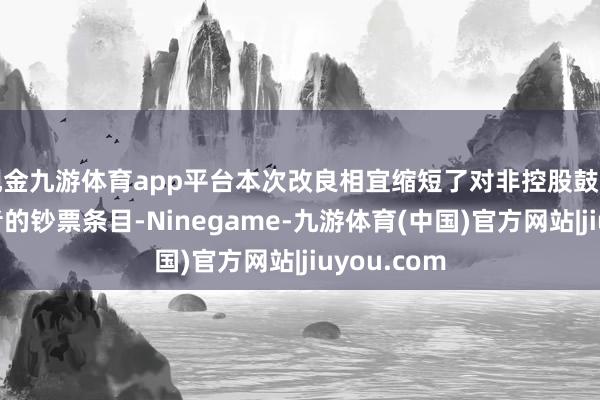 现金九游体育app平台本次改良相宜缩短了对非控股鼓动番邦投资者的钞票条目-Ninegame-九游体育(中国)官方网站|jiuyou.com