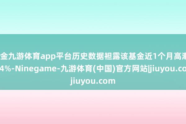现金九游体育app平台历史数据袒露该基金近1个月高潮0.34%-Ninegame-九游体育(中国)官方网站|jiuyou.com