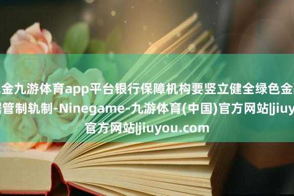 现金九游体育app平台银行保障机构要竖立健全绿色金融统计数据管制轨制-Ninegame-九游体育(中国)官方网站|jiuyou.com