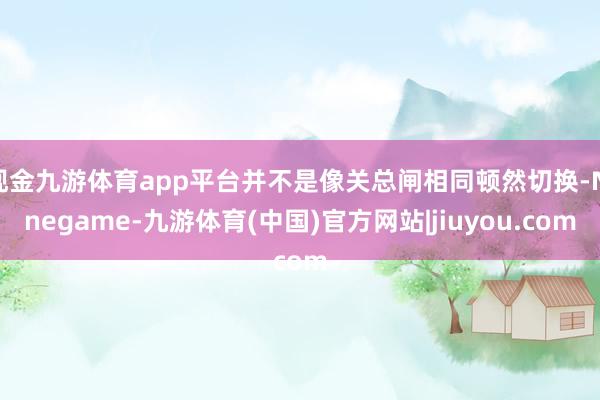 现金九游体育app平台并不是像关总闸相同顿然切换-Ninegame-九游体育(中国)官方网站|jiuyou.com